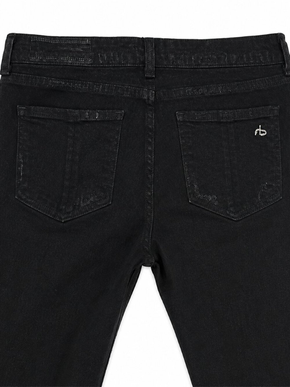 Rag & Bone Thrasher Distressed Black Jeans 27 Slim Flare Shredded Grunge - Picture 6 of 6